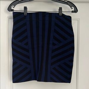 BCBG Blue and Black Striped Women's Skirt